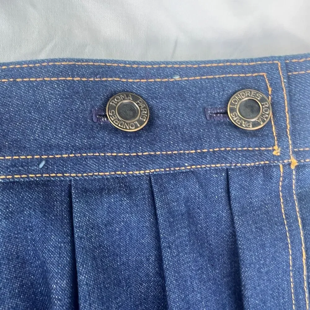 Vintage Sag Harbor Denim Midi Skirt Made in USA med wash sz 13/14